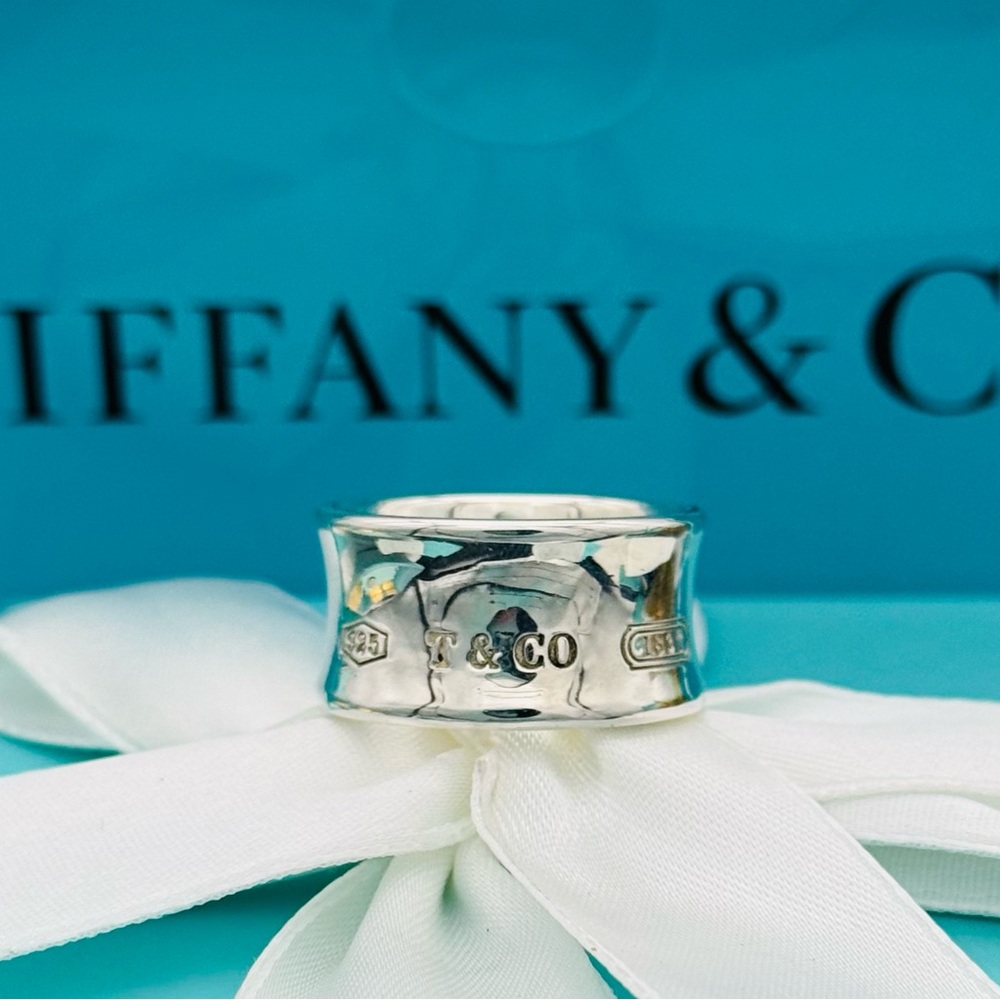 Rare Tiffany & Co 1837 Wide Concave Band Ring Sterling Silver 925 Size 9 - Picture 7 of 11